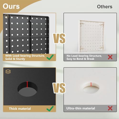 FZK Modular Plastic Peg Board Wall Organizer Kit - Image 3