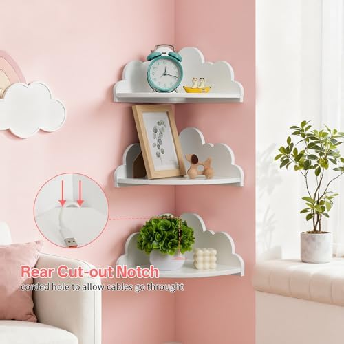 Cloud Corner Floating Shelves Set 3 Wall Mounted - Image 3