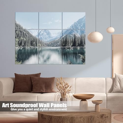 9 Pack Wall Art Acoustic Panels, Decorative Sound Dampening Panels, Acoustic - Image 2