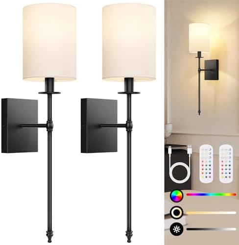 Battery Operated Wall Sconces Set of 2, Rechargeable Sconces by BestChoiceforYourLife