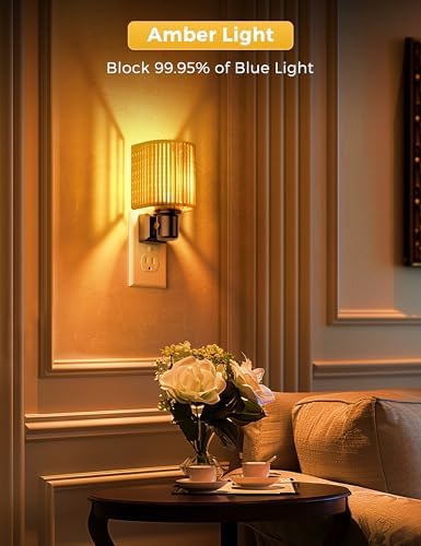 L LOHAS LED Night Lights Plug into Wall, Amber Boho Nightlight Plug in Wall - Image 4