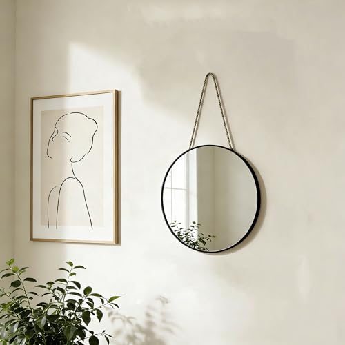Round Wall Mirror Door Mirror PVC Plastic Frame - Image 2