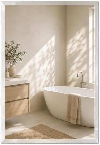 24"x36" Frameless Beveled Rectangular Bathroom Mirror by Pocetry