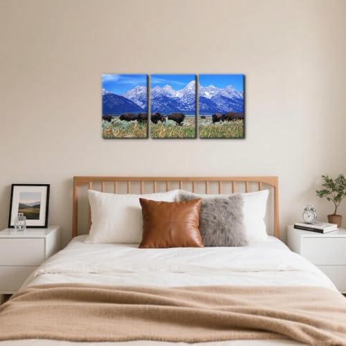 Pacimo Framed Native American Bison Modern Wall Art - Image 3