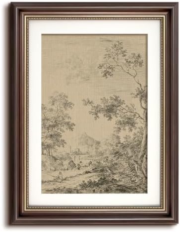 VIYYIEA Vintage Landscape Wall Art, Sketch River Tree Painting 12×16 Inch by VIYYIEAART