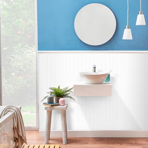 ReWallpaper Beadboard Wallpaper Peel and Stick White Contact Paper Cabinets - Image 2