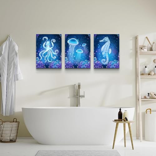 Lapremoly Blue Ocean Animal Seascape Canvas Prints Wall Art Paintings - Image 6