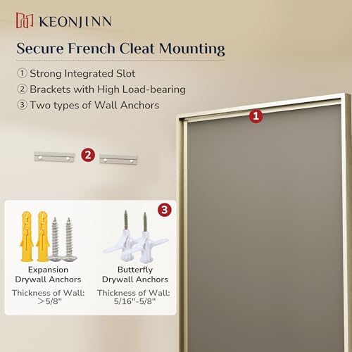 Keonjinn 72" x 36" Brushed Nickel Bathroom Mirrors - Image 5
