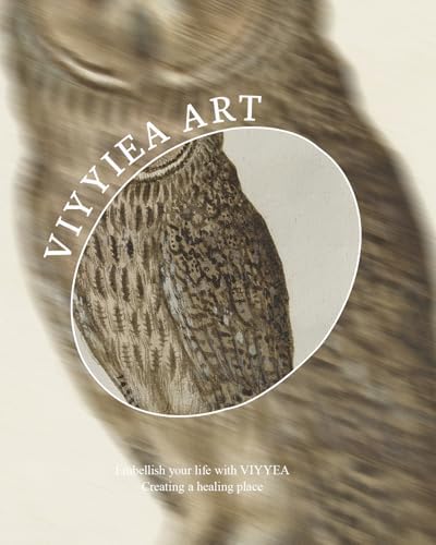 VIYYIEA Vintage Gold Framed Owl Wall Art, 10L x 8W - Image 4