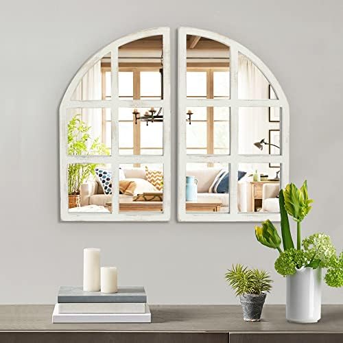 FLORA Farmhouse Mirror, Arch Window Entryway Large Wall Decor Mirror - Image 6