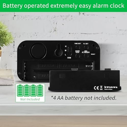 KWANWA Small Digital Alarm Clock, 1.2inch Dark Blue LED Digits, Adjustable - Image 3