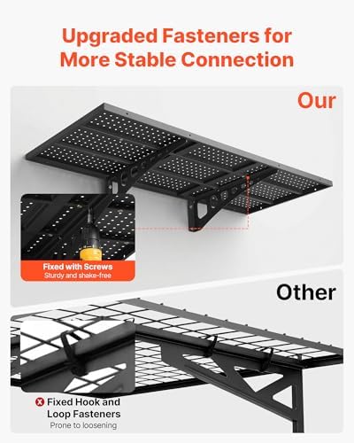 VEVOR 2-Tier Heavy Duty Wall Garage Shelving, 1.64 x 4 ft Steel Wall Mounted - Image 5