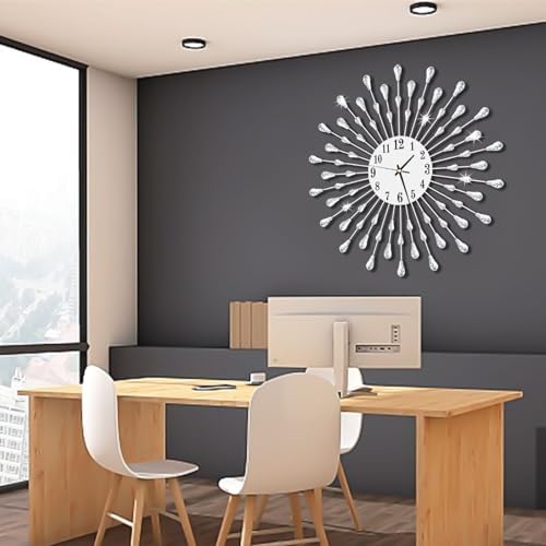Large Wall Clock Metal Decorative Wall Clocks Silent Non-Ticking, Bling Shining - Image 5