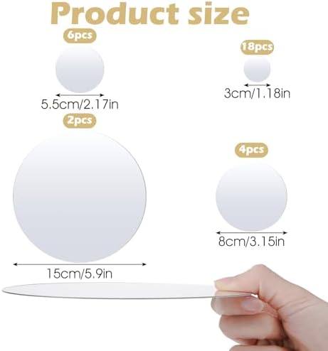 30 Pcs Round Mirror Tiles Self Adhesive, Mirror Wall Decals, Circular Glass - Image 2