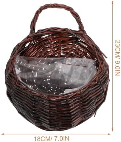 DOITOOL Rattan Woven Hanging Basket: 2PCS Wicker Wall Planter Woven Hanging - Image 4