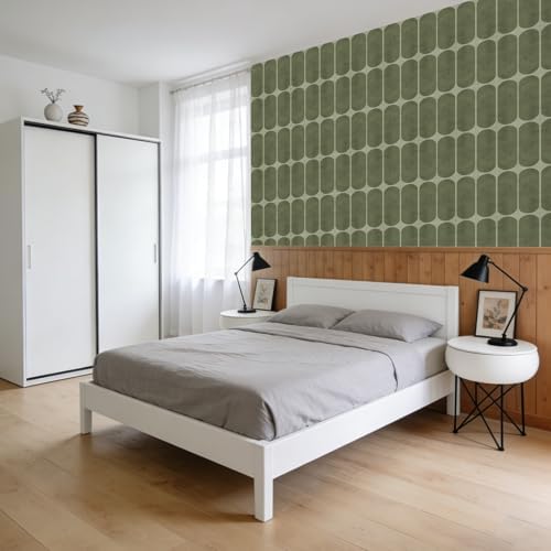 Green Nordic Style Wallpaper Wall Tile Peel and Stick Wallpaper Wall Paper Self - Image 6