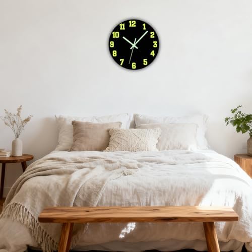 Wood Wall Clocks, 10 Inch Glow in The Dark Wall Clock - Image 7