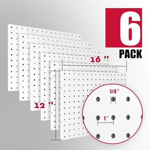 Spampur 6 Pack Peg Board Organizer, Includes Metal PegBoard and Accessories - Image 3