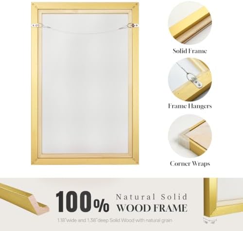 Large Framed Gold Abstract Wall Art - Image 5