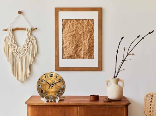 Egyptian Hieroglyphics Wall Clock Ancient Golden Art Historical Civilization - Image 3