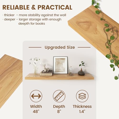 Venusmiles Floating Shelves for Wall Decor, Rustic Wall Shelves - Image 5