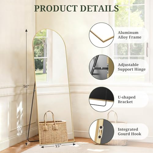 Mirror Full Length 56"x15", Arched Full Body Floor Mirrors - Image 4