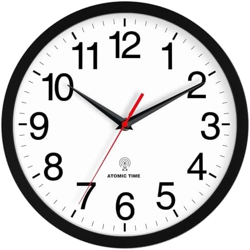 Rohioue Wall Clock Analog 14 Inch Atomic Battery Operated Silent Clock by RohioueWallClock