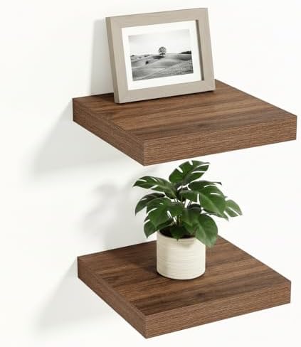 Vivelove Deep Floating Shelves, 12 X 12 Inch，Walnut by VIVELOVE