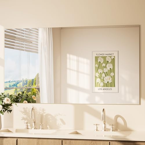 TETOTE Frameless Mirror 55"x30" Wall Mirror by TETOTE