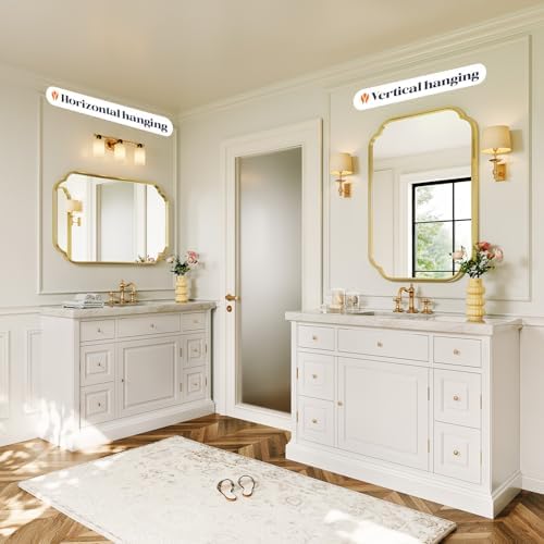 Black Bathroom Scalloped Mirror - Image 6