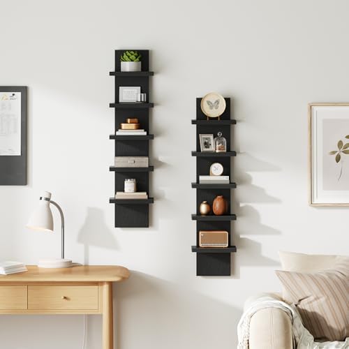 HOOBRO 5 Tier Wall Shelf Unit for Storage, 2 Pack Floating Shelves for Wall - Image 4