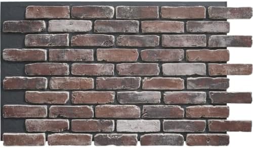 EverStone Aged Brick Faux Brick Panel, 46 7/8"W x 27"H x 1 1/4"D, Moon Rock by EkenaMillwork