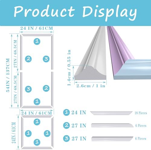 3 Set Panels Peel and Stick Premade Wainscoting Accent Wall Panels - Image 3