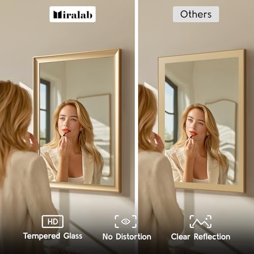 Gold Bathroom Mirror 22x30 Inch, Rectangle Vanity Mirror - Image 4