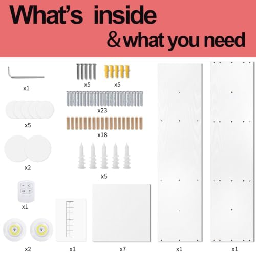 Fixwal 7 Tier Wall Shelf with LED Lights Lack Shelf - Image 7