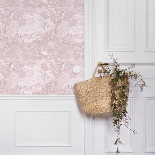 Ismoon Pink Peel and Stick Wallpaper Neutral Wall Paper 17.3in×16.4ft Vintage - Image 6