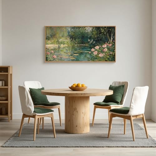 FWIEXA Monet Floral Framed Canvas Wall Art Set, Impressionist Botanical Garden - Image 3