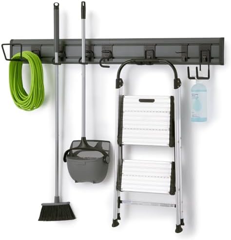 TRINITY 9-Piece Heavy Duty Wall Track Storage System, Wall Mount Utility Rack by TRINITY