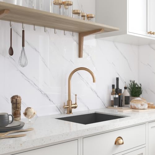 LACHEERY White Marble Wall Panels Peel and Stick Marble Wallpaper - Image 5