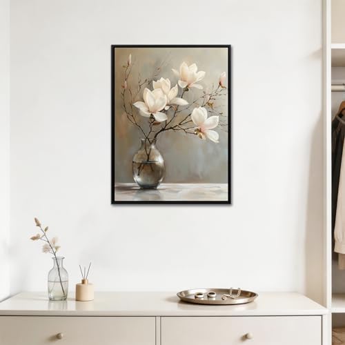 daktenn Floral Canvas Wall Art Bathroom Wall Art Pictures Wall Decor Home Decor - Image 3