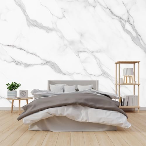 Simple White Marble-Patterned Mural Peel and stick-85"x118" - Image 2