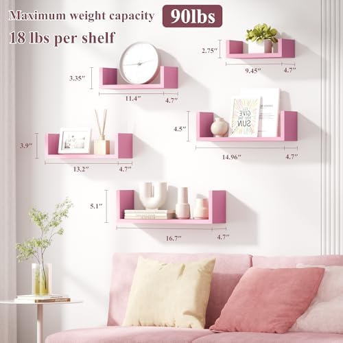 SRIWATANA Pink Floating Shelves - Image 6