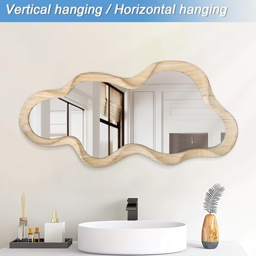 Asymmetrical Mirror for Wall Decor Large Modern Wooden Framed Wall Mirror - Image 5