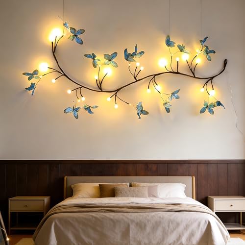 Blue Butterfly LED Tree Branch Lights by Garayma