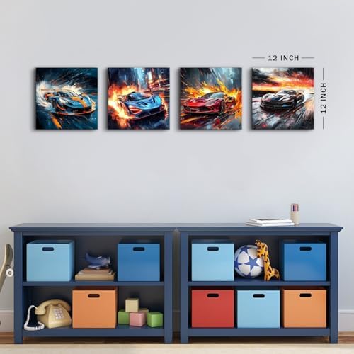 Colorful Lamborghini Wall Art Abstract Car Posters - Image 4