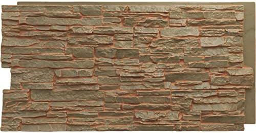 EverStone Canyon Ridge Faux Stone Panel, 45 3/4"W x 24 1/2"H x 1 1/4"D by EkenaMillwork