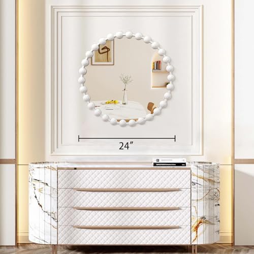 AAZZKANG White Circle Mirrors for Wall - Image 2