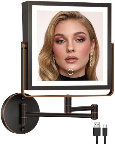 Rechargeable Wall Mounted Makeup Mirror by WZKALY