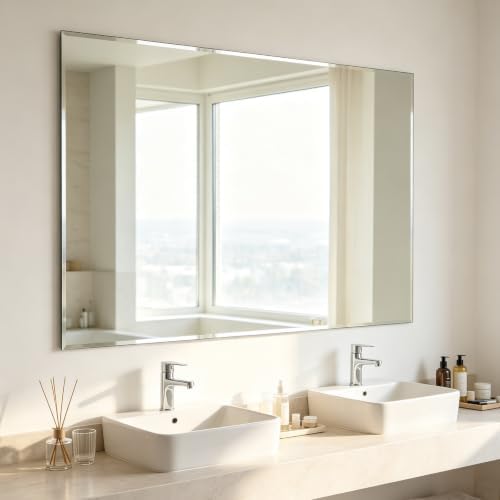 Frameless Wall Mirror 48” x 36“ Bathroom Mirror - Image 2
