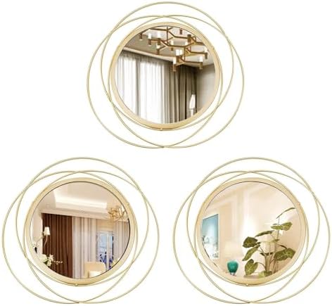 3 Set Sunburst Round Mirrors for Wall Decor Bedroom Bathroom by Cityelf